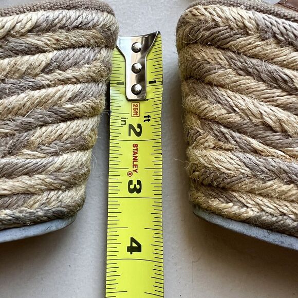 Tory Burch Camelia Tan Taupe Blended Jute Espadrille Wedge Sandal Ankle Strap 10 - Picture 11 of 16